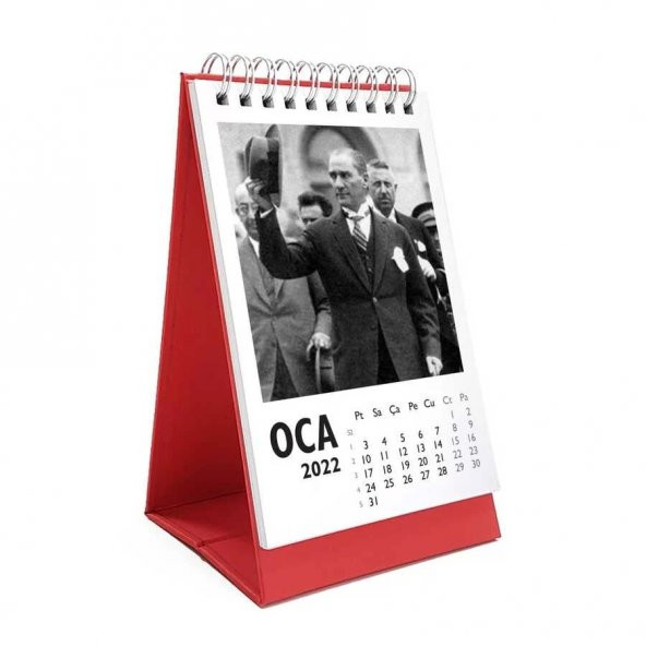Atatürk Fotoğraflı 2023 Takvim Kırmızı Dikey Form