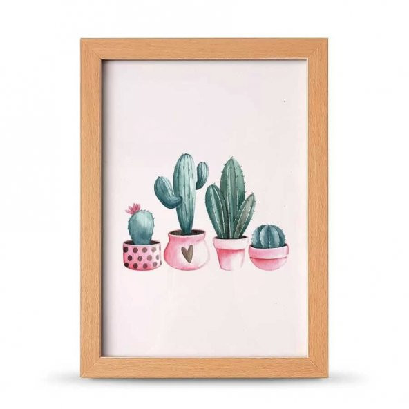 Kaktüs Kalp Poster Çerçeve - 21x30 cm A4 Boy - 4