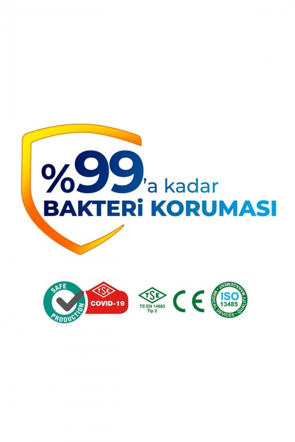 EVONY COLOR BEJ YUMUŞAK ELASTİK KULAKLI MASKE 50 ADET - 3