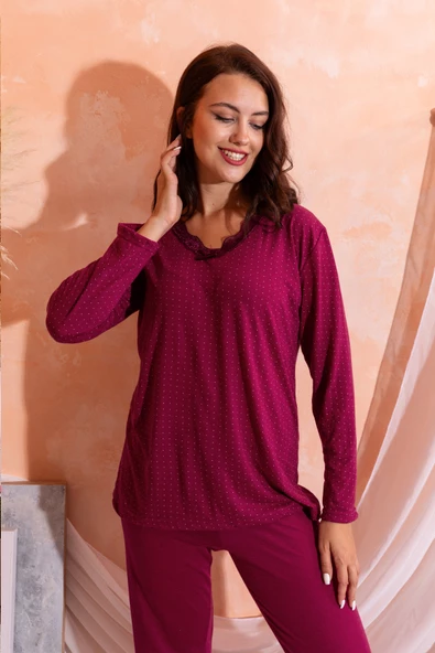 Nisanca Uzun Kollu Bambu Anne Pijama Takımı- Genç Anne Serisi - 12