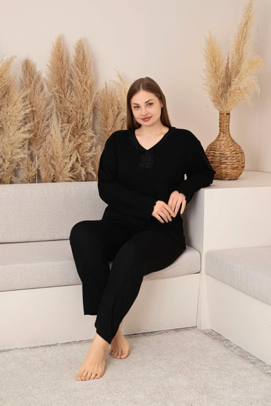 Nisanca Uzun Kollu Bambu Anne Pijama Takımı- Genç Anne Serisi - 3