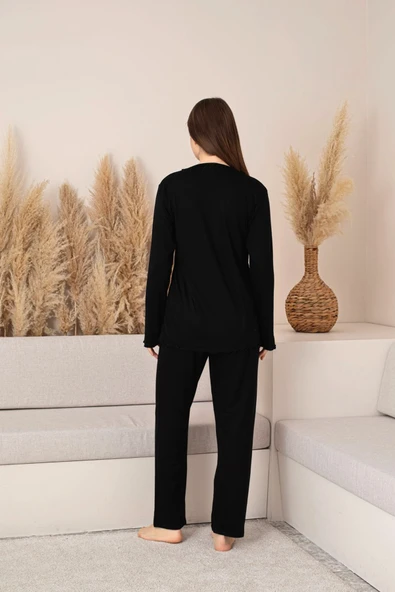 Nisanca Uzun Kollu Bambu Anne Pijama Takımı- Genç Anne Serisi - 7