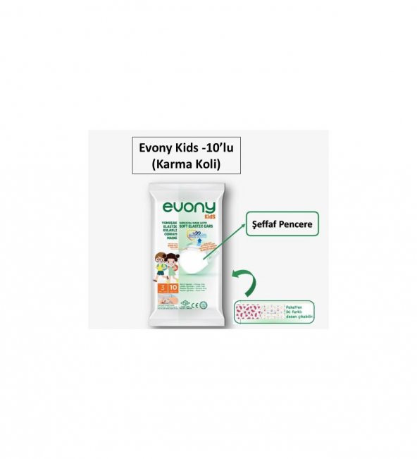 EVONY KİDS 3 KATLI YUMUŞAK KULAKLI MASKE 50 ADET - 5