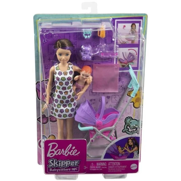 Barbie Skipper Bebek Bakıcısı -Düz Saçlı FHY97 GXT37 Lisanslı Ürün ürün görseli 1