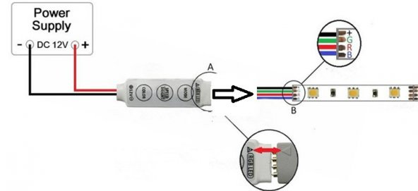 Led Şerit Modülü Rgb Şerit led kontrol Kablolu Flaşör Çakar Modlu Konnektör - 4