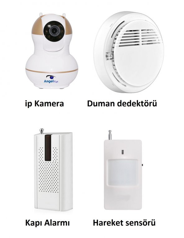 AngelEye KS-511 Full HD Wifi Ev ve Bebek iP Kamera 4in1 Full Set