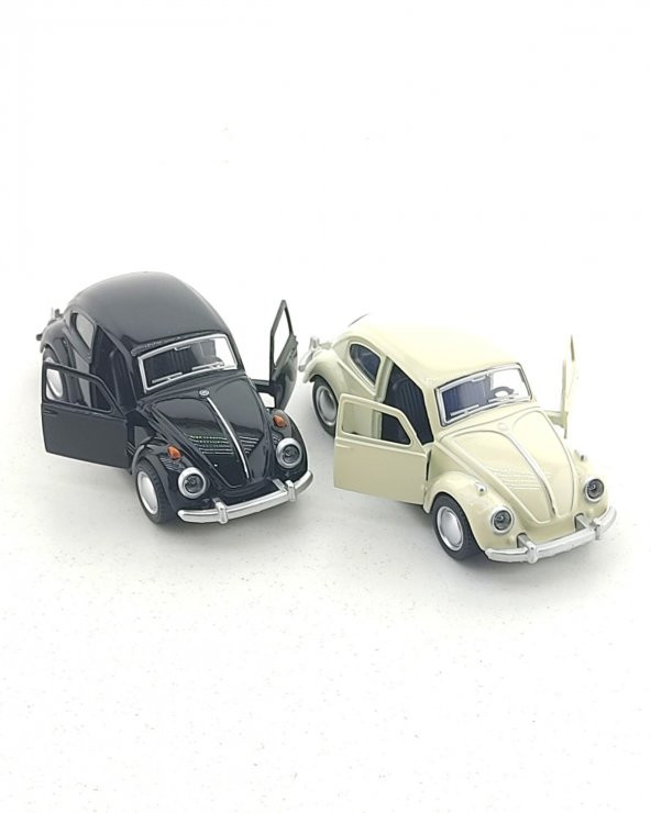 2 Adet Siyah & Beyaz Metal Vosvos Araba Dıe Cast Büyük Boy 12cm - 3