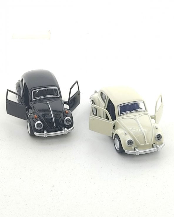 2 Adet Siyah & Beyaz Metal Vosvos Araba Dıe Cast Büyük Boy 12cm - 4