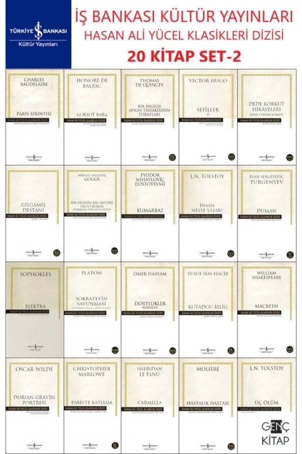 Iş Bankası Hasan Ali Yücel Klasikler Dizisi 20 Kitap Set 2 Balzac-vıctor Hugo-dostoyevski-platon