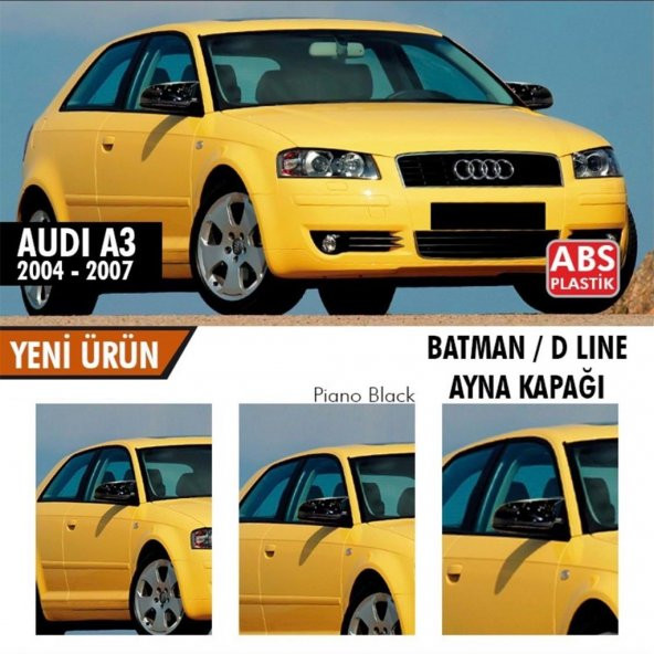 A3 8P Batman Yarasa Ayna Kapağı Piano Black / 2003-2007