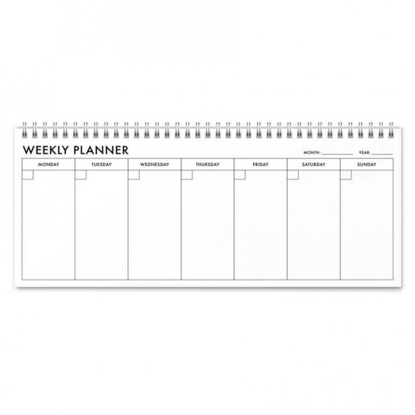 Haftalık Planlama Spiralli Not Defteri Simple Weekly Planner - 3