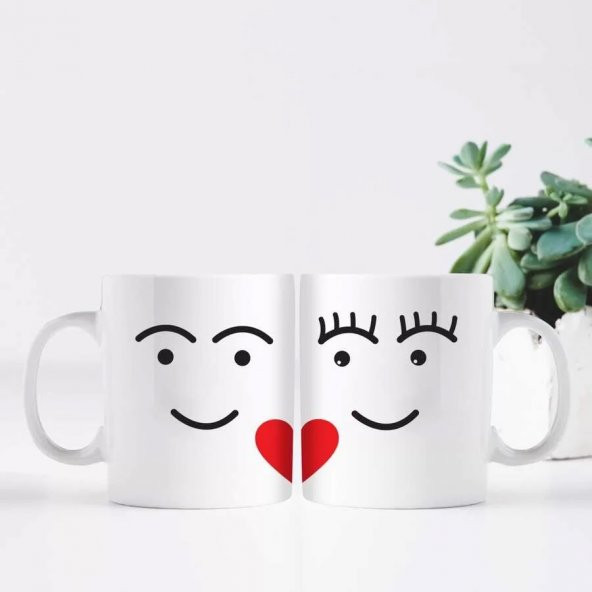 Sevgililer Gününe Özel İsimli İkili Aşk Kupası