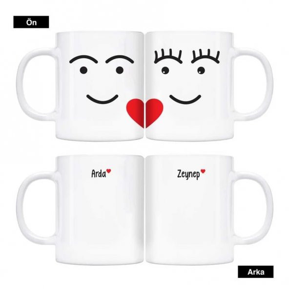 Sevgililer Gününe Özel İsimli İkili Aşk Kupası - 2