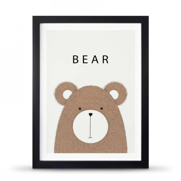 Bear Ayı Poster Çerçeve - 30x40 cm Büyük Boy