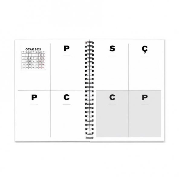 Tarihli Ajanda - Haftalık Planlayıcı (Sümen) - A5 Boy Kraft Kapak - 4