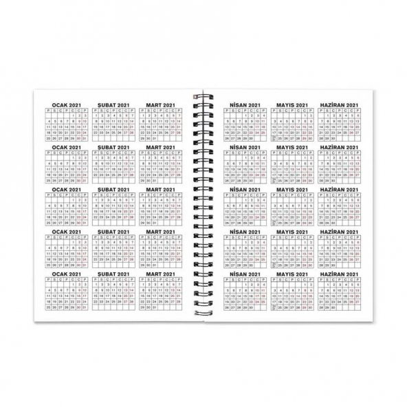 Tarihli Ajanda - Haftalık Planlayıcı (Sümen) - A5 Boy Kraft Kapak - 5
