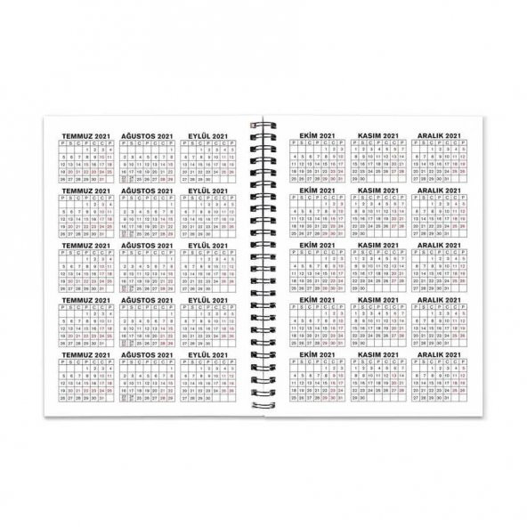 Tarihli Ajanda - Haftalık Planlayıcı (Sümen) - A5 Boy Kraft Kapak - 7