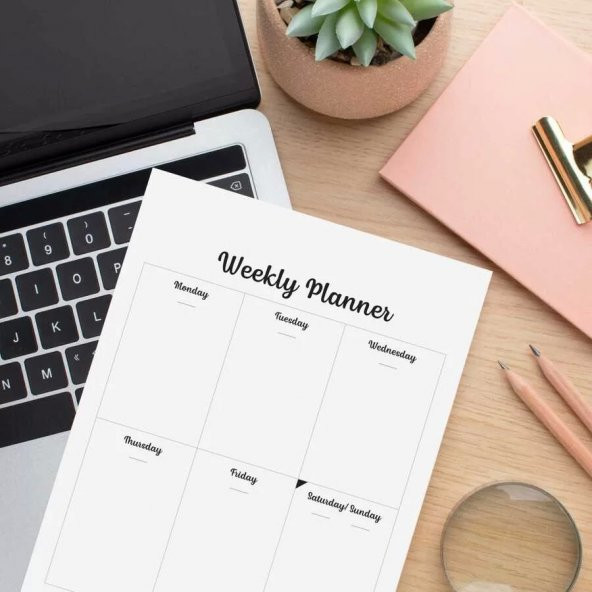 Haftalık Planlama Not Defteri Vintage Weekly Planner