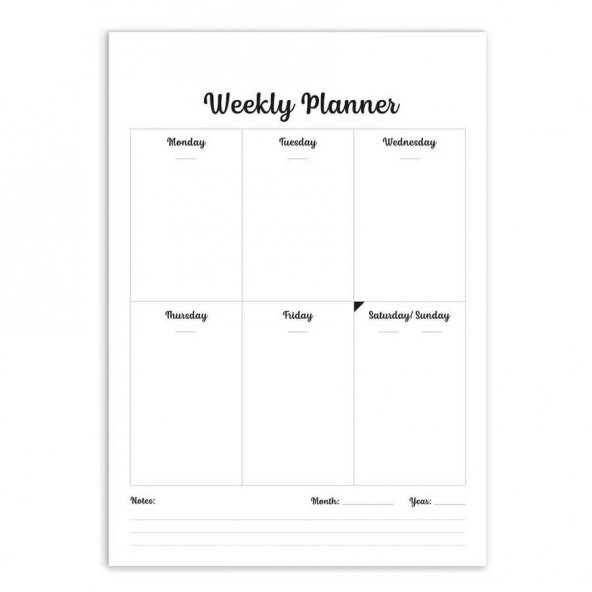 Haftalık Planlama Not Defteri Vintage Weekly Planner - 2