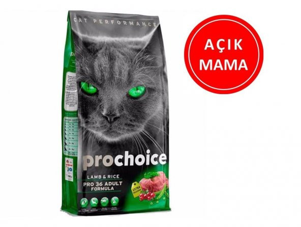 ProChoice Pro 36 Lamb Kuzu Etli Yetişkin Kedi Maması 1 Kg AÇIK