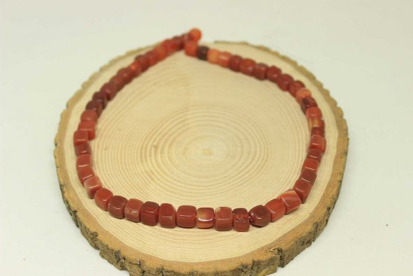 Akik Taşı Küp Şekilli 7-8mm Aralığı Dizi (24235) - Resim 3