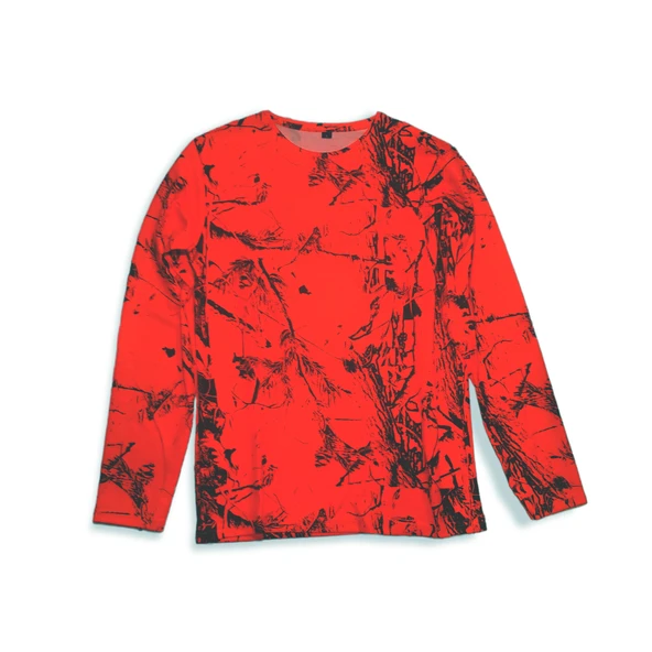 Turuncu Orman Desenli Uzun Kol Yuvarlak Yaka Sweatshirt ürün görseli 1