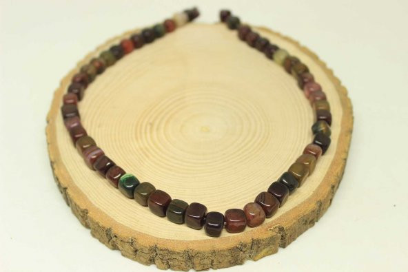 Akik Taşı Küp Şekilli 7-8mm Aralığı Dizi (24240) - 3