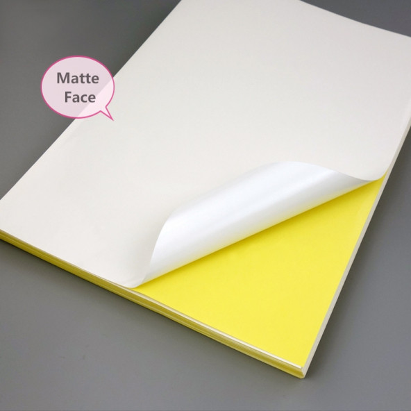 100 Adet A4 MAT YÜZEYLİ Sticker Yapışkanlı Etiket Kağıdı 120gsm - 3