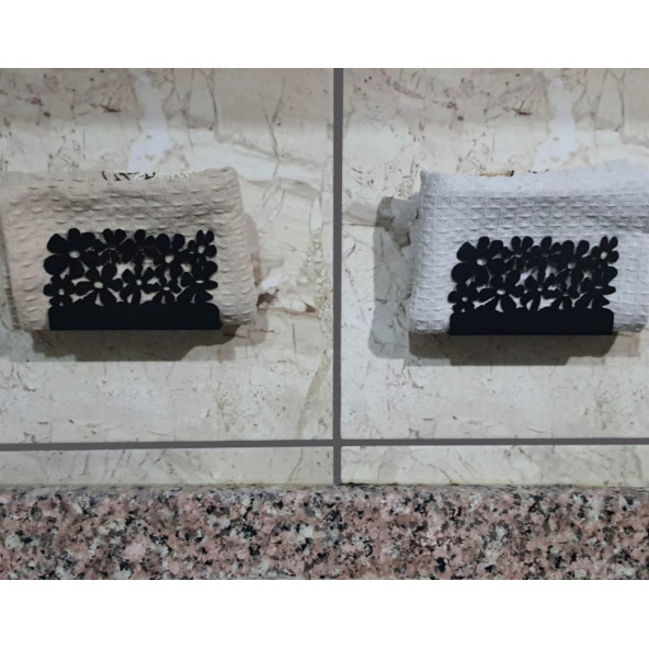 RİSİNGMABER Paslanmaz Metal Çiçek Desenli Mutfak Banyo Sünger ve Bulaşık Teli Sabun Tutucu 2 Adet - 2