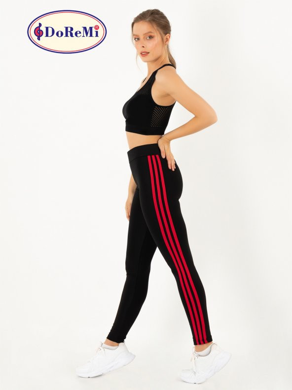 Active Sportive Üç Çizgili Tayt - 4
