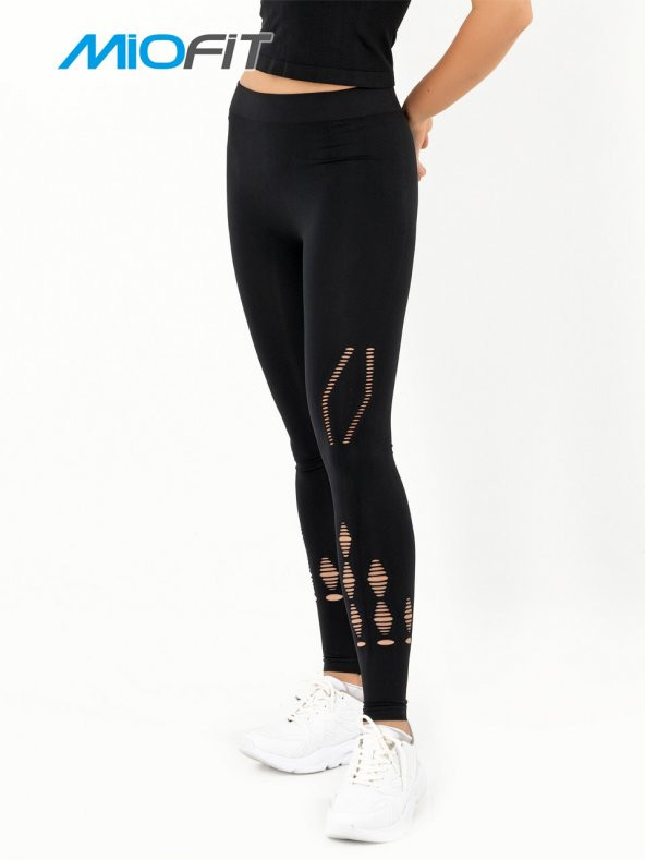 File Detaylı Seamless Spor Tayt - 4