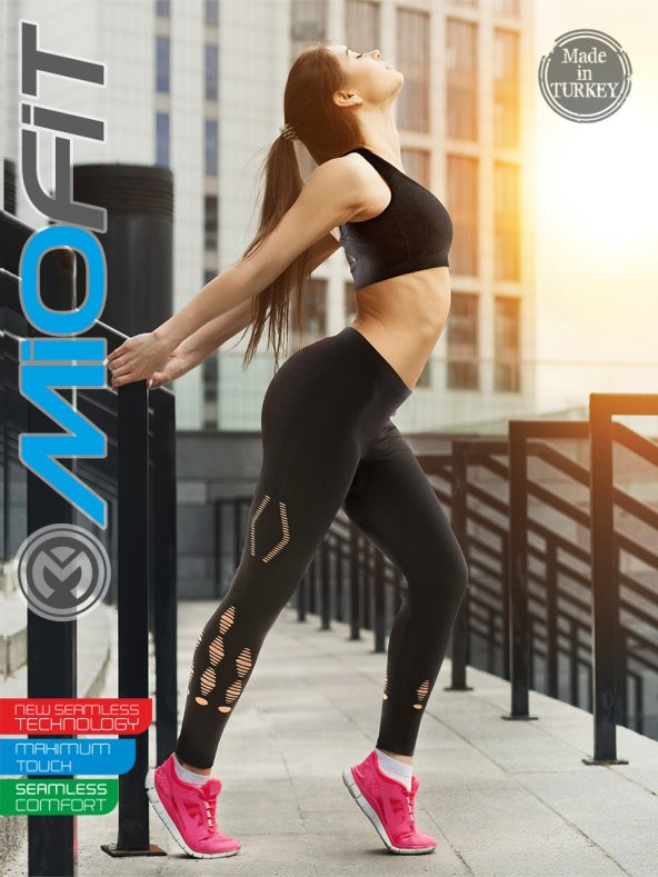 File Detaylı Seamless Spor Tayt - 5