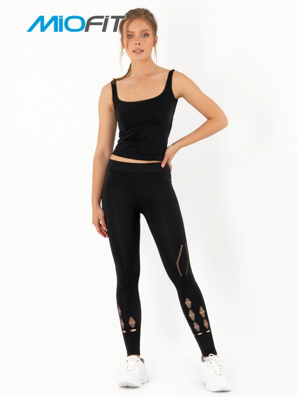 File Detaylı Seamless Spor Tayt - 6