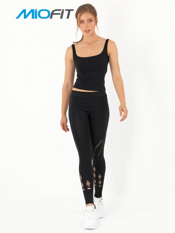 File Detaylı Seamless Spor Tayt - 8