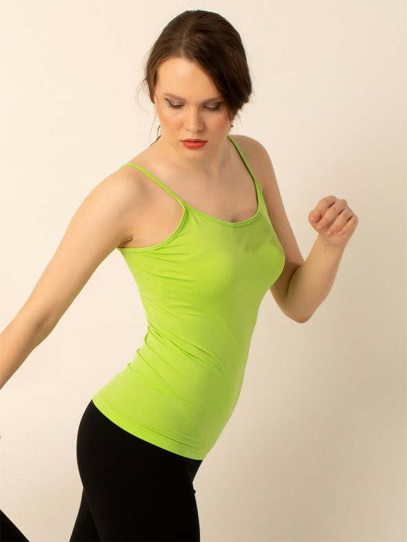 Bayan İnce Askılı Seamless Tişört - Resim 3