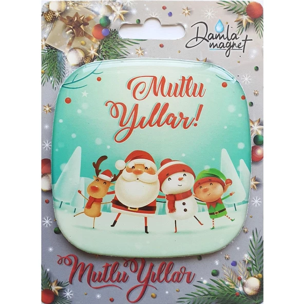 Yılbaşı Yeniyıl Dekorasyonu Mutlu Yıllar Magnet Bardak Altı Yılbaşı Masası Dekorasyonu 1 ADET - 2