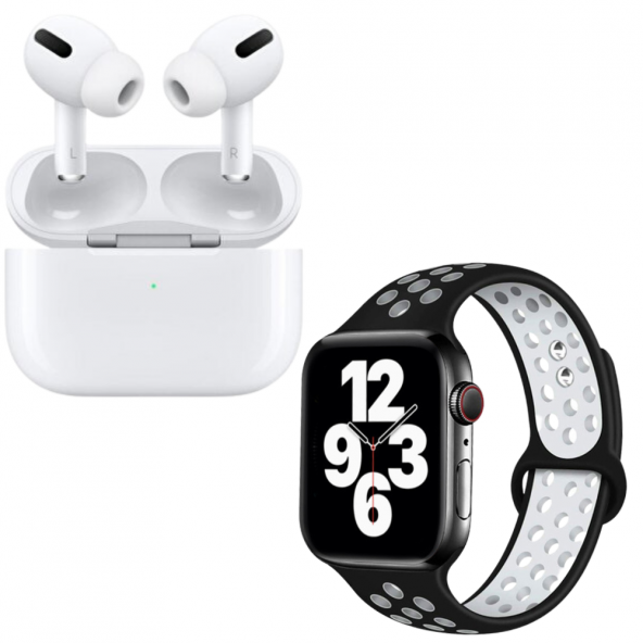 Airpods Pro Anc Özellikli Kablosuz Bluetooth Kulaklık Watch 7 Siyah Nike Akıllı Saat