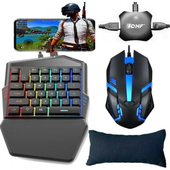 4in1 Oyun Konsolu Pubg Klavye Mouse Seti Ve Bağlayıcısı Bilek Desteği Standlı