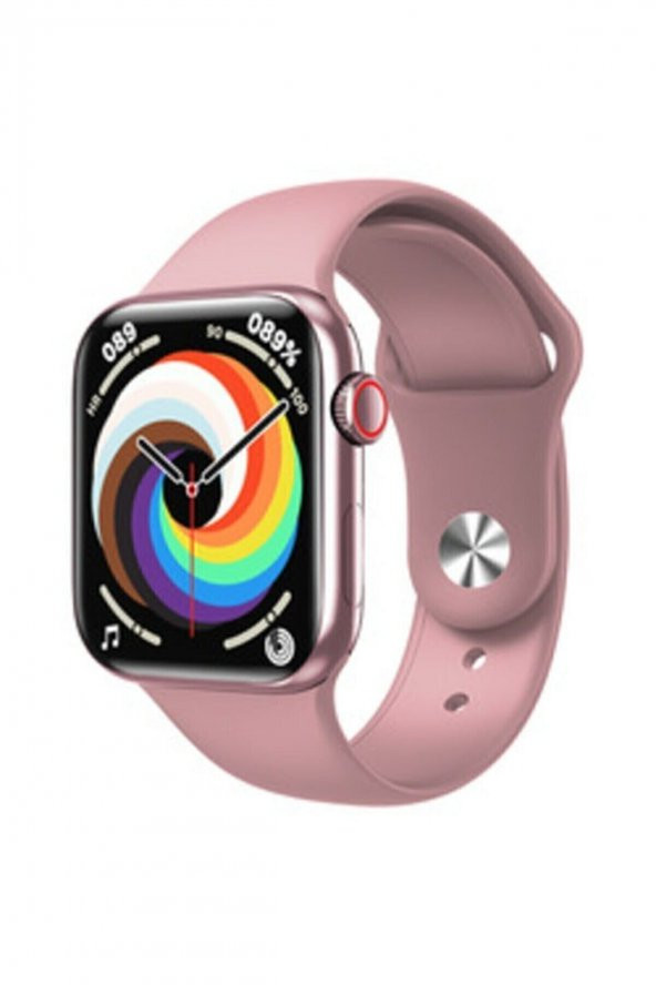 Hw56 Plus Pembe Smart Watch 7 Akıllı Saat Wireless Charging Çift Buton Aktif Her Telefona Uyumlu - 1
