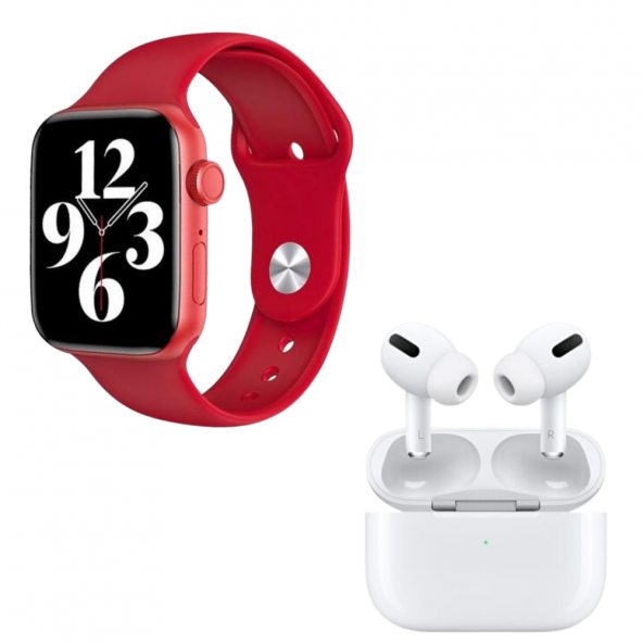 Kırmızı HW22 Plus Akıllı Saat Airpods Pro Anc Özellikli Bluetooth Kulaklık ürün görseli