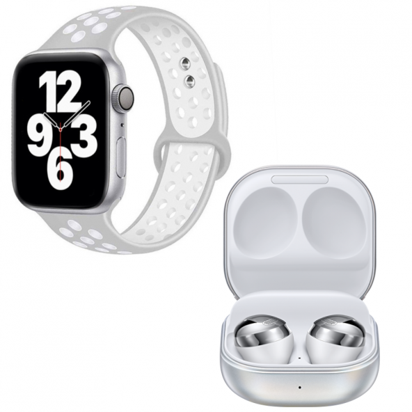 Watch 7 Nike 44 Gümüş Akıllı Saat Buds Pro Beyaz Kablosuz Bluetooth Kulaklık