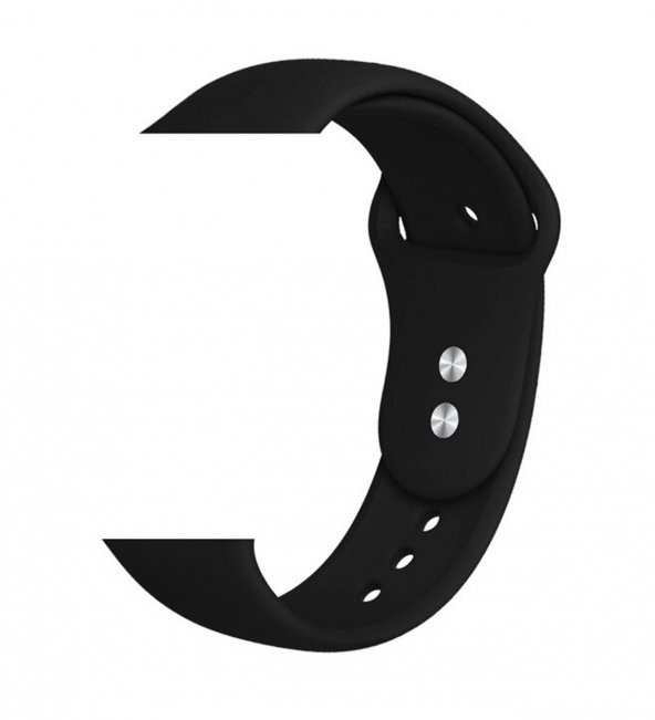 Watch Siyah Kordon 42 mm 44 mm Silikon Kayış