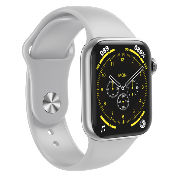 HW18 Smartwatch Gri Silikon Ve Hasır Kordonlu Akıllı Saat