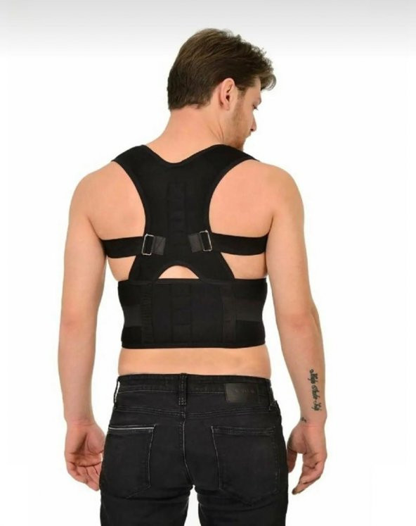 Unisex Siyah Dik Duruş Medikal Korsesi ürün görseli