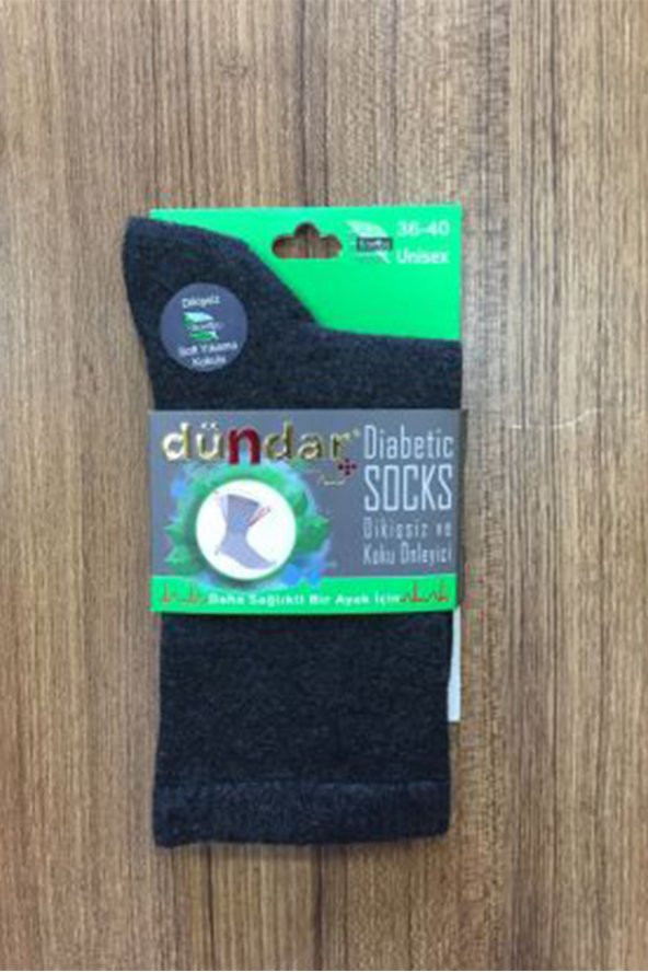Unisex Füme Bambu 6Lı Dikişsiz Diyabetik Çorap