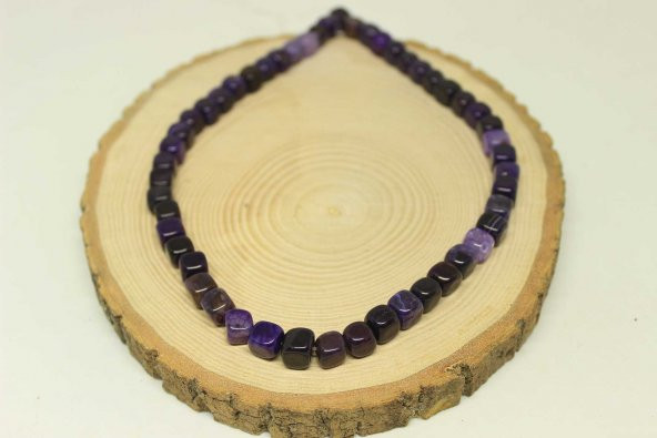 Akik Taşı Küp Şekilli 7-8mm Aralığı Dizi (24260) - Resim 3