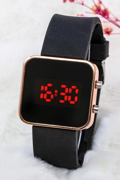 Kadın Rose Renk Silikon Kordon Dijital Led Kol Saati ST-304194 ürün görseli 1