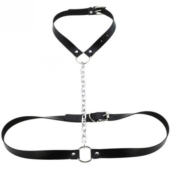 Kadın Siyah Deri Harness Aksesuar Seti ürün görseli