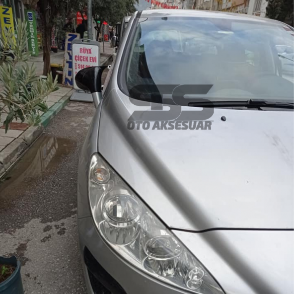 Peugeot 207 Batman Yarasa Ayna Kapağı Piano Black / 2006 - 2012 - 3