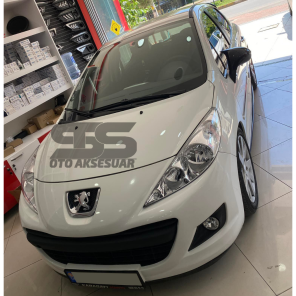 Peugeot 207 Batman Yarasa Ayna Kapağı Piano Black / 2006 - 2012 - 5